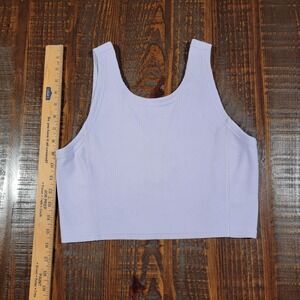 LULULEMON Softstreme Ribbed Cropped Tank Sleeveless Size 8 Lavender LW1EDFS